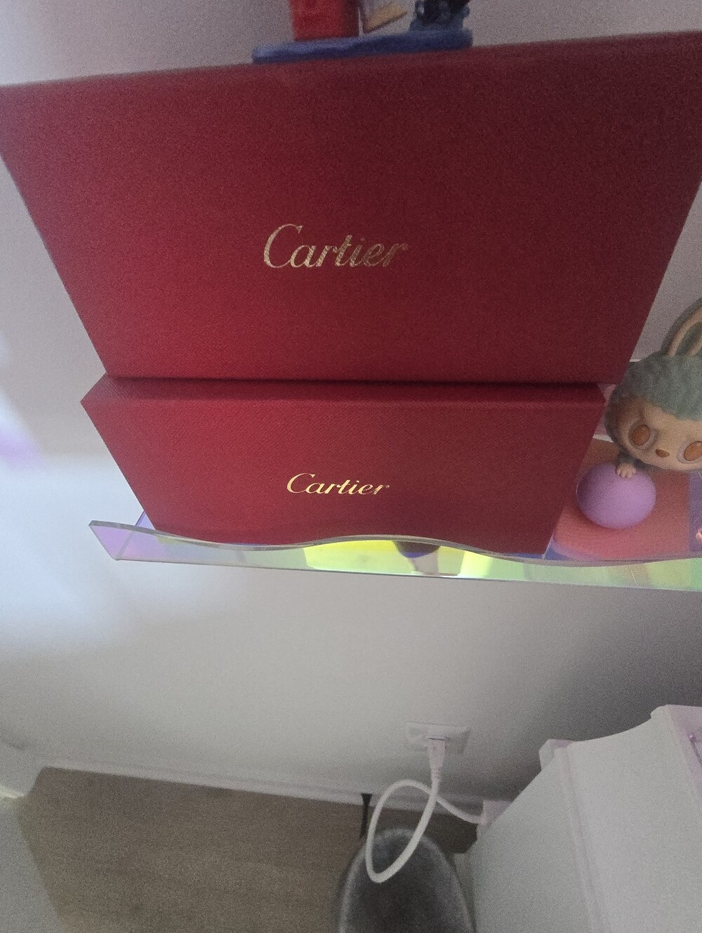 Cartier Red Gift Boxes with Gold Logo
